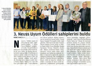 ZAMAN-Artikel Anerkennungspreis des Integrationsrates für die Puzzle-Frauen 10.03.2013